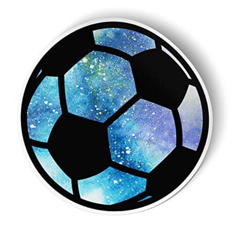 Squiddy Soccer Ball Cute Galaxy - Vinyl Sticker Decal for Phone, Laptop, Water Bottle (3" Tall)